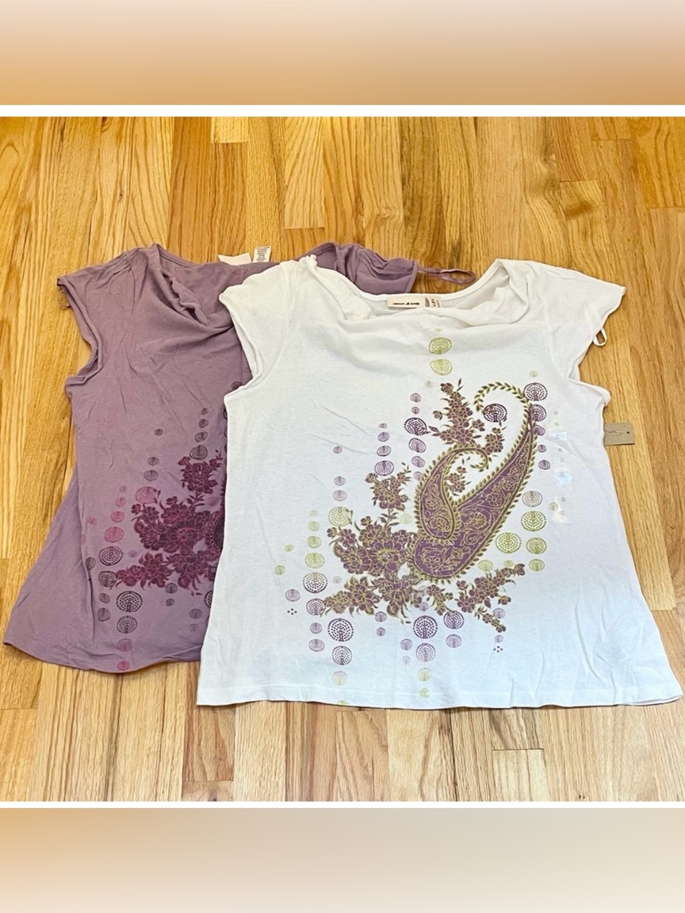 Bundle of 2 DKNY jeans paisley print tops
